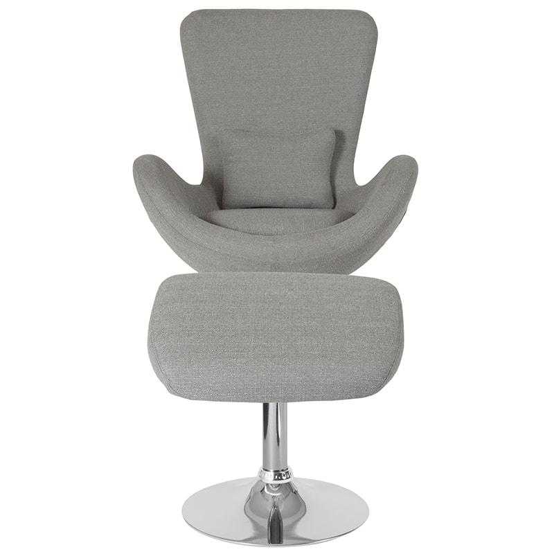 Egg Series Side Reception Chair with Ottoman By Flash Furniture