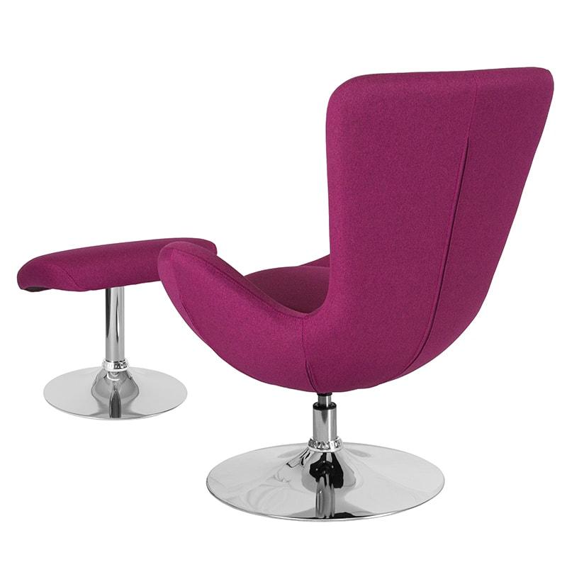 Egg Series Side Reception Chair with Ottoman By Flash Furniture