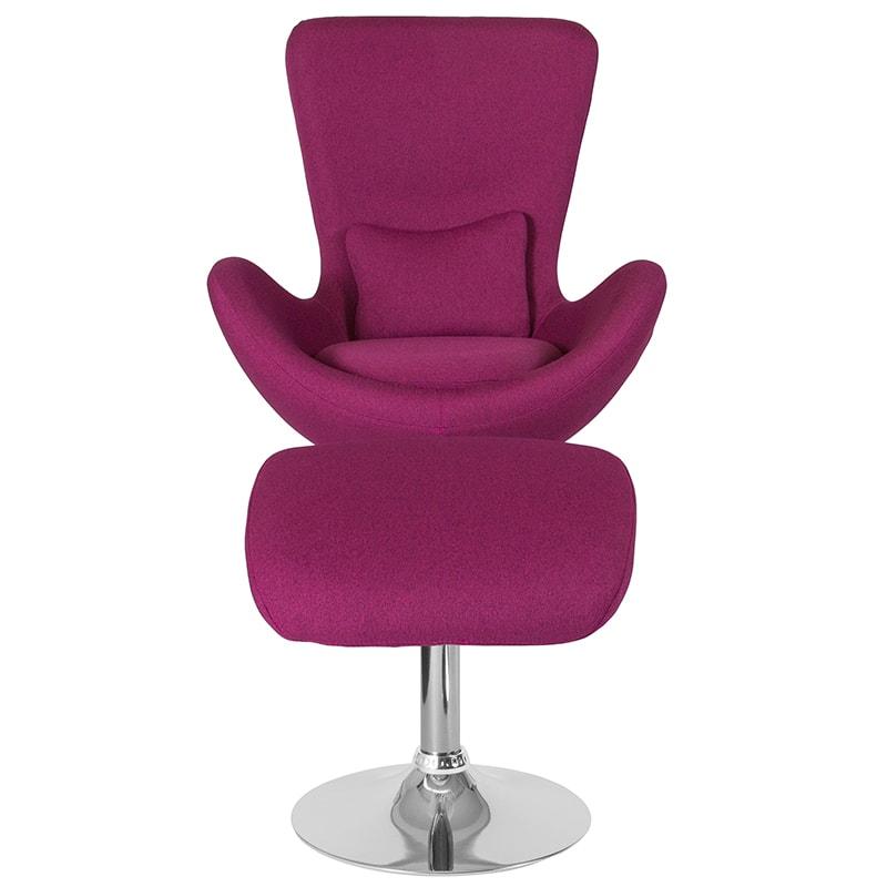 Egg Series Side Reception Chair with Ottoman By Flash Furniture