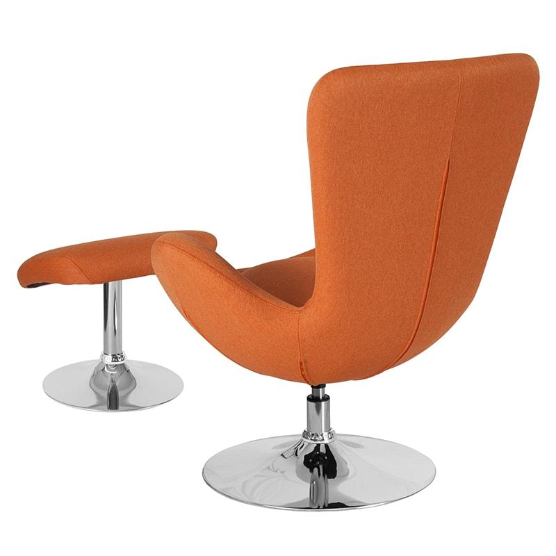 Egg Series Side Reception Chair with Ottoman By Flash Furniture