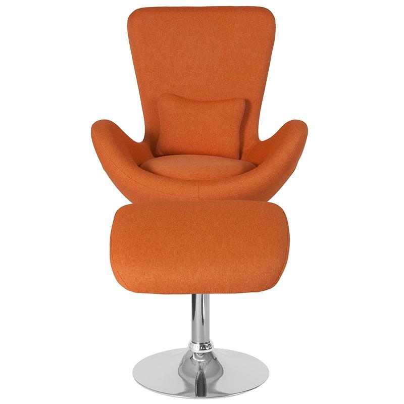 Egg Series Side Reception Chair with Ottoman By Flash Furniture