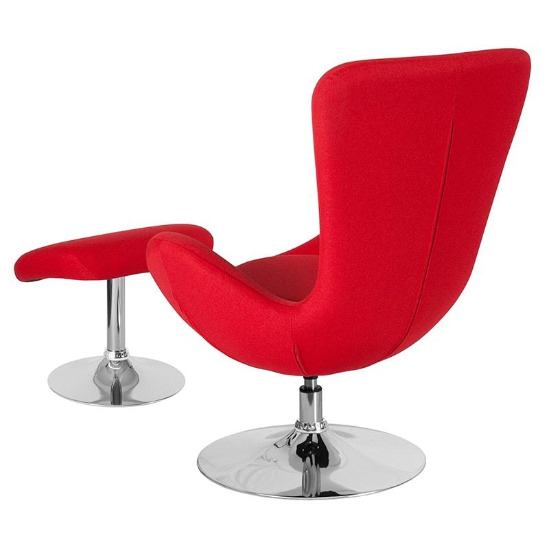 Egg Series Side Reception Chair with Ottoman By Flash Furniture