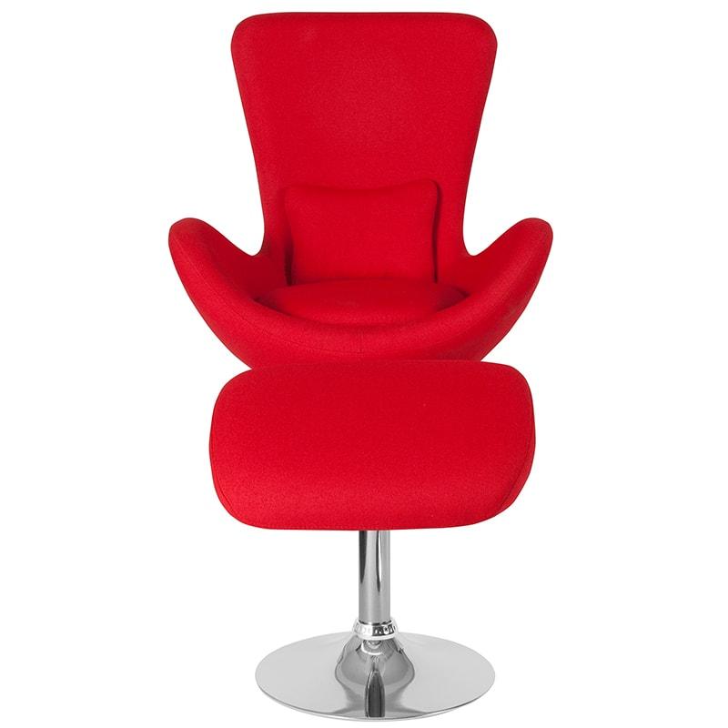 Egg Series Side Reception Chair with Ottoman By Flash Furniture