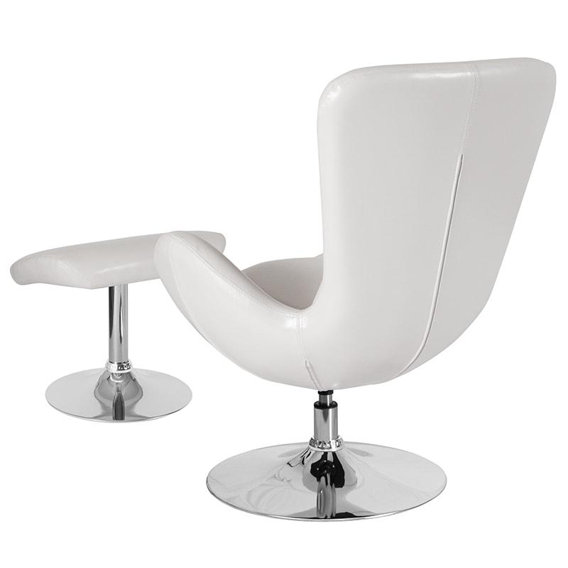 Egg Series Side Reception Chair with Ottoman Flash Furniture