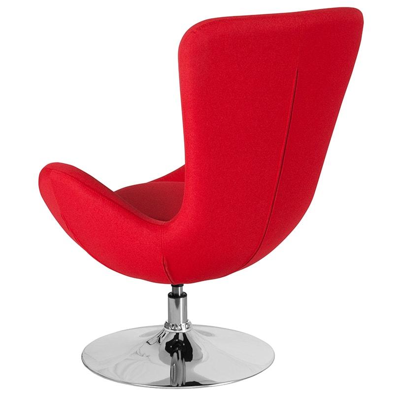 Egg Series Orange/Red Fabric Side Reception Chair By Flash Furniture