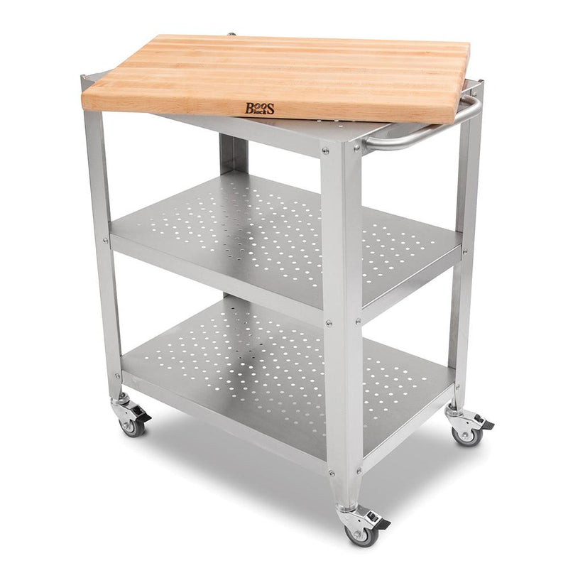 John Boos CU-CULART30 30" x 20" Cucina Culinarte' Cart with Removable Top & Stainless Steel Shelf