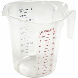 Winco PMCP-200 2 Qt Polycarbonate Measuring Cup - Quarts and Liters Marking