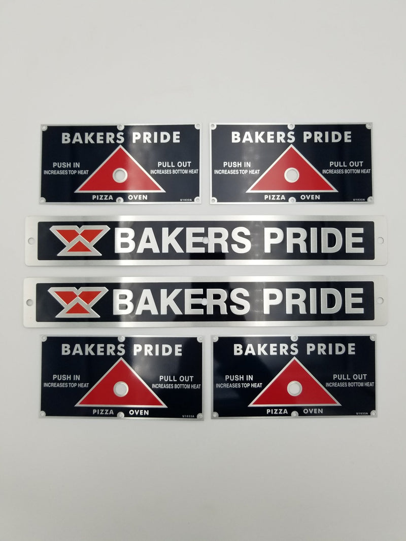 NYED Bakers Pride Pizza Oven Decals Double-Set BPDDblSt