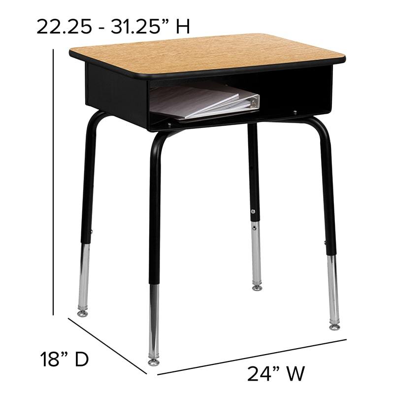 Student Desk with Open Front Metal Book Box by Flash Furniture