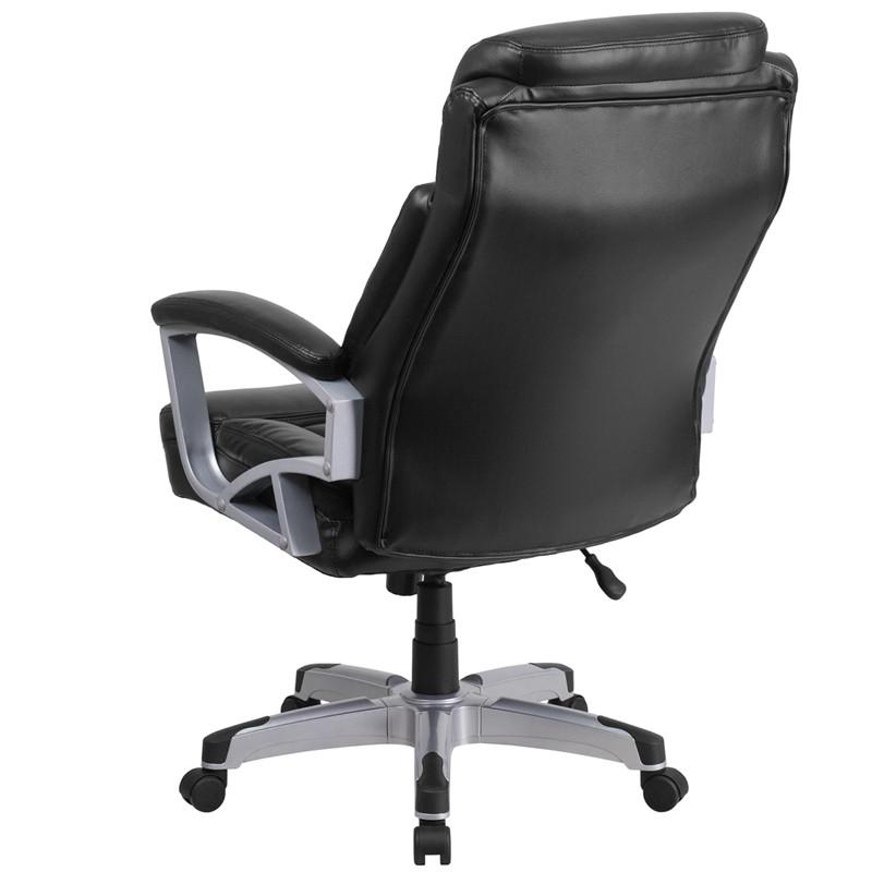 Flash Furniture GO-1850-1-LEA-GG Hercules Series Black Leather Executive Swivel Office Chair with Arms