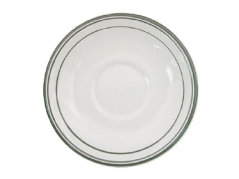 CAC China GS-2 Greenbrier 6" Saucer (Case Of 36) - Green/White