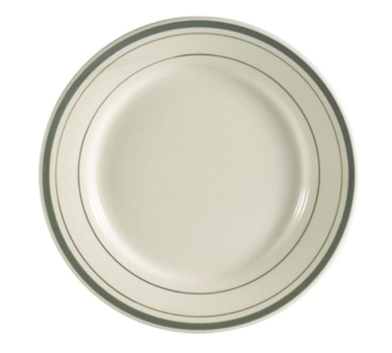 CAC China GS-7 Greenbrier 7 1/8" Salad Plate (Case Of 36) - Green/White