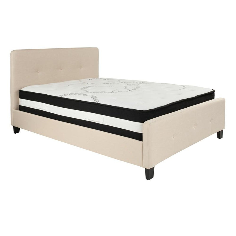 Flash Furniture Tribeca Full Size Tufted Upholstered Platform Bed with Pocket Spring Mattress