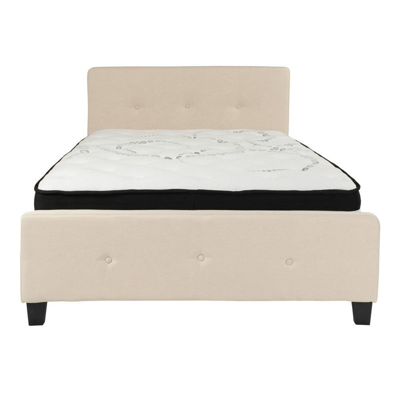 Flash Furniture Tribeca Full Size Tufted Upholstered Platform Bed with Pocket Spring Mattress