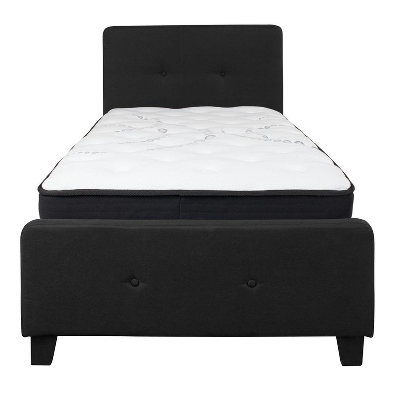 Flash Furniture Tribeca Twin Size Tufted Upholstered Platform Bed with Pocket Spring Mattress