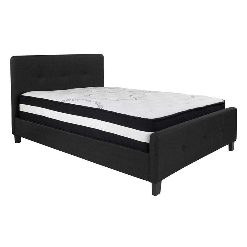 Flash Furniture Tribeca Full Size Tufted Upholstered Platform Bed with Pocket Spring Mattress