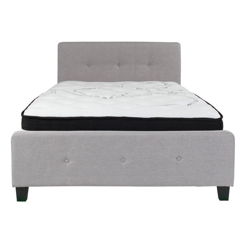 Flash Furniture Tribeca Full Size Tufted Upholstered Platform Bed with Pocket Spring Mattress