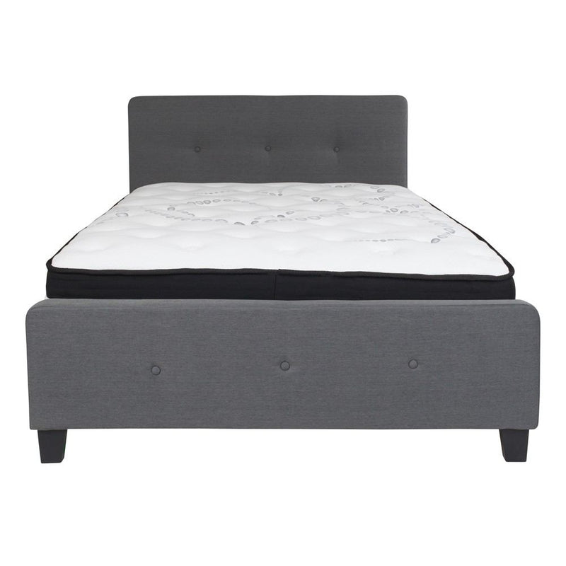 Flash Furniture Tribeca Full Size Tufted Upholstered Platform Bed with Pocket Spring Mattress