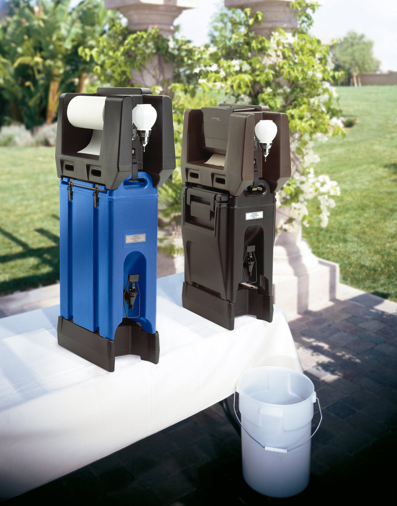Cambro HWATD-110 Black Handwashing Station with Multi-Fold Paper Towel Dispenser