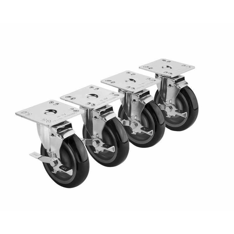 3" Plate Casters (2 5/8" x 3 3/4") Set of 4 - 2 Locking TFC-3