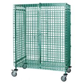 QUANTUM Caster Security Cage Unit, 69" High, 800lbs, NSF, Chrome/Epoxy