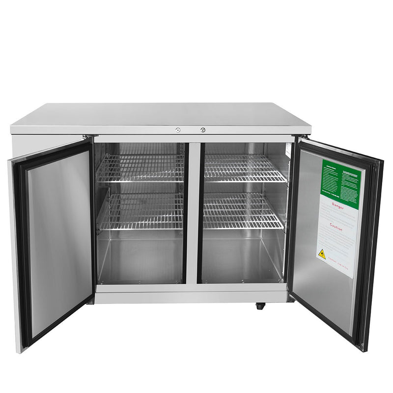 ATOSA 48" Back Bar Cooler Stainless Steel Solid Door, 48Wx28Dx40H MBB48