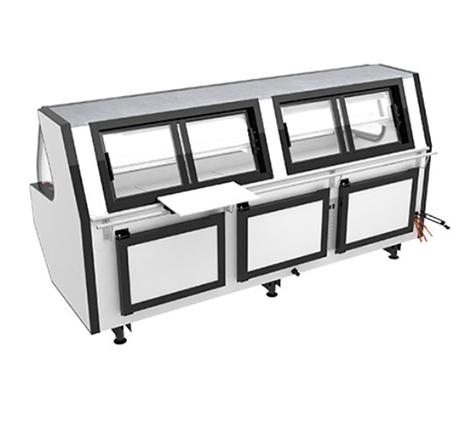Pro-Kold MCRU-100-W Curved Glass 99" Refrigerated Fresh Meat Display Case - REMOTE CONDENSING UNIT, NOT INCLUDED