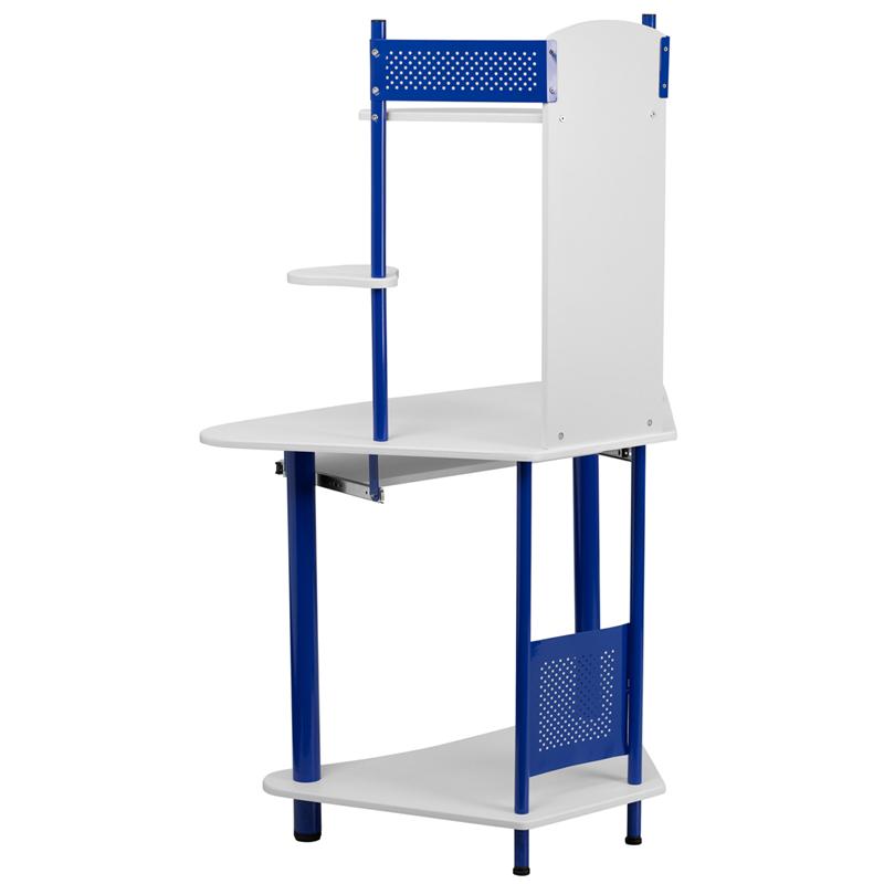 Blue Corner Computer Desk with Hutch by Flash Furniture