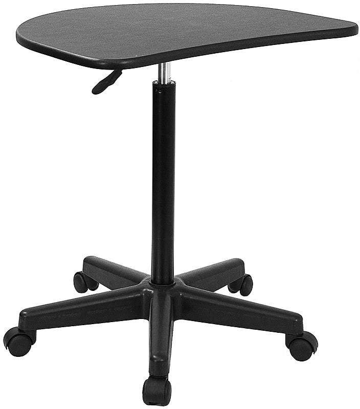 Black Sit to Stand Mobile Laptop Computer Desk