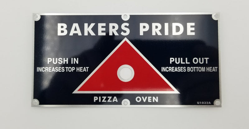 NYED Bakers Pride Pizza Oven Damper (Push/Pull) Knob Decal BPDPPknob