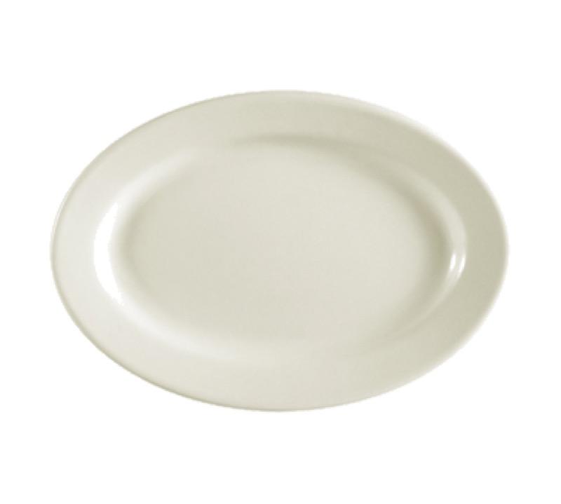CAC China REC-19 REC 13 1/2" x 10 1/4" Platter (One Dozen) - White