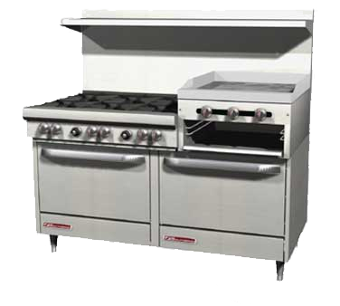 Southbend S60DD-2RR Range 6 Burner With 24" Raised Griddle/Broiler Gas