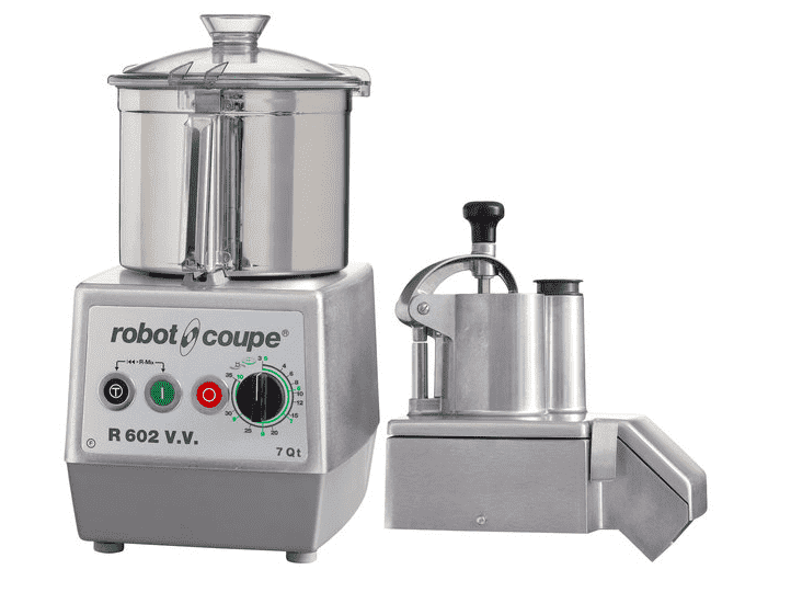 Robot Coupe R602VV Combination Continuous Feed Food Processor with 7 Qt. Stainless Steel Bowl - 3 hp