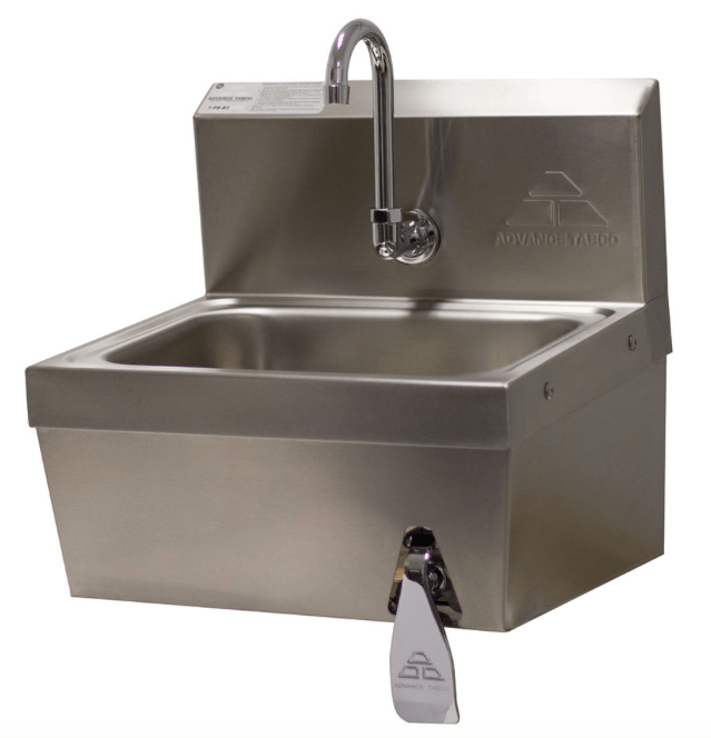 Advance Tabco 7-PS-62 Wall Mount Commercial Hand Sink w/ 14"L x 10"W x 5"D Bowl, Basket Drain