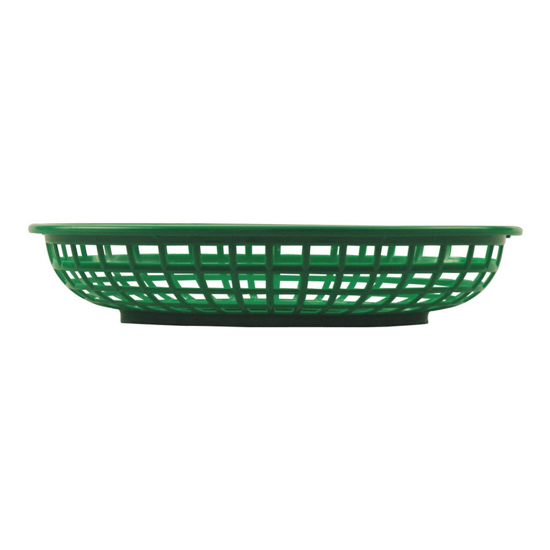 Tablecraft 1074G 9" Oval Green Plastic Basket