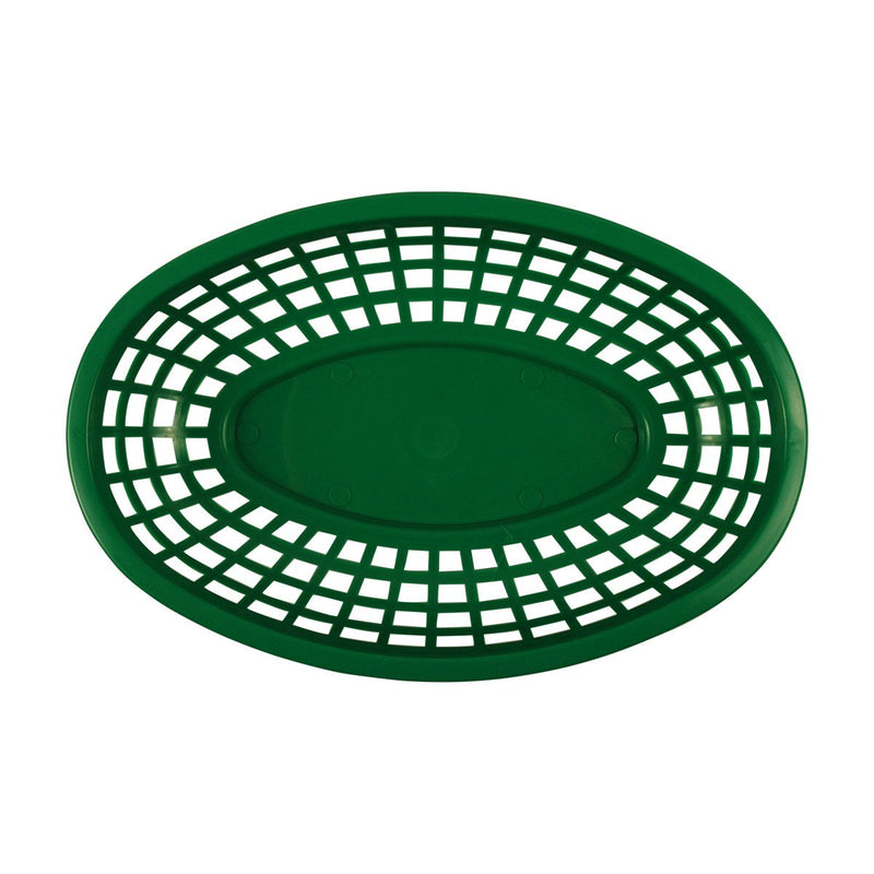 Tablecraft 1074G 9" Oval Green Plastic Basket