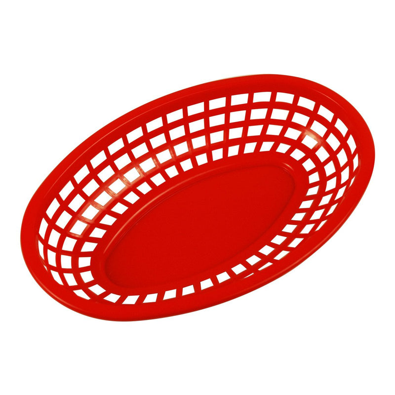 Tablecraft 1074R 9" Oval Red Plastic Basket