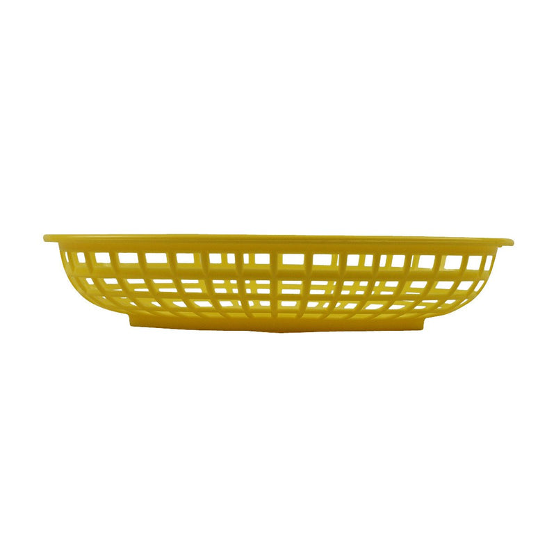 Tablecraft 1074Y 9" Oval Yellow Plastic Basket