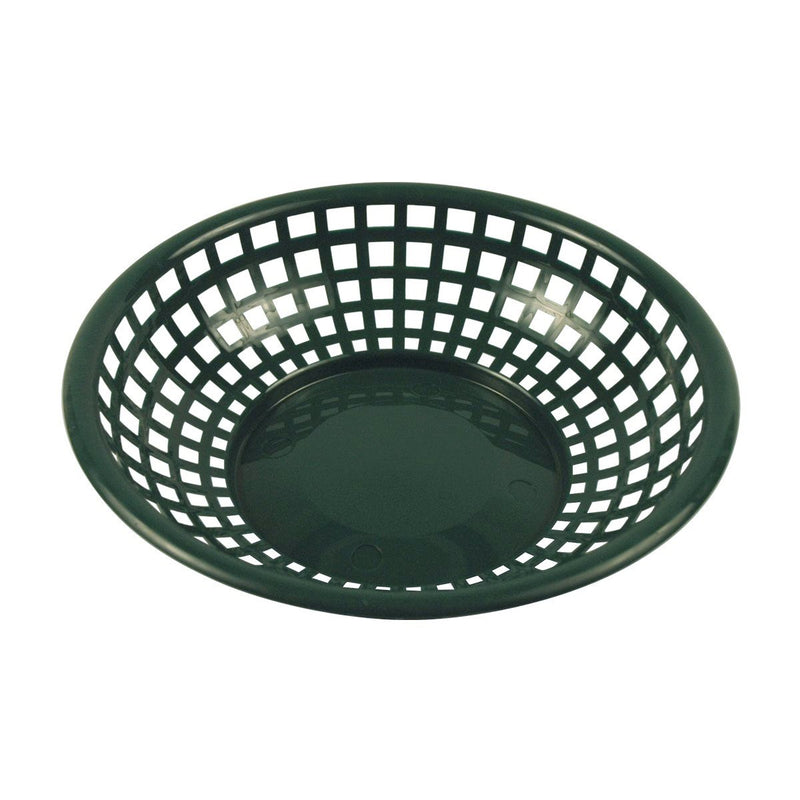Tablecraft 1075FG 8" Round Forest Green Plastic Basket
