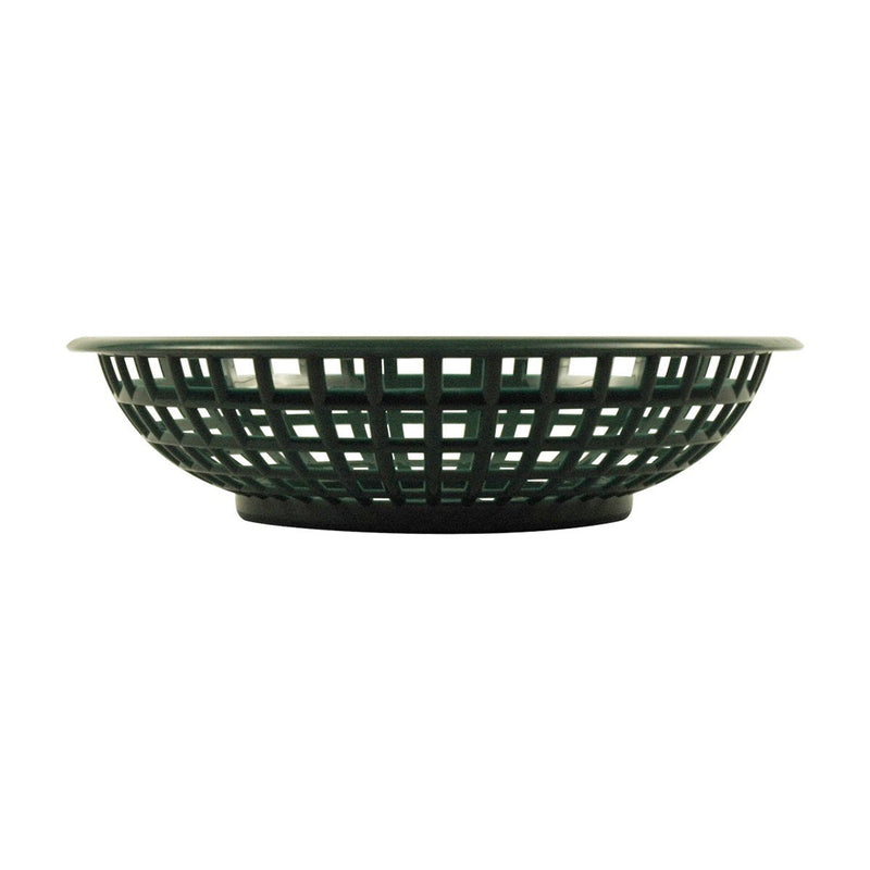 Tablecraft 1075FG 8" Round Forest Green Plastic Basket