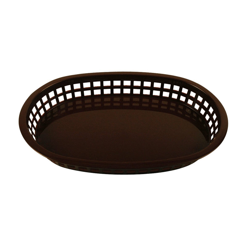 Tablecraft 1076BR 10" Oval Brown Plastic Basket