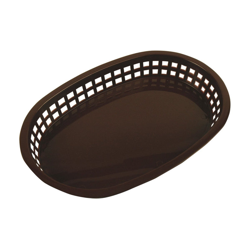 Tablecraft 1076BR 10" Oval Brown Plastic Basket