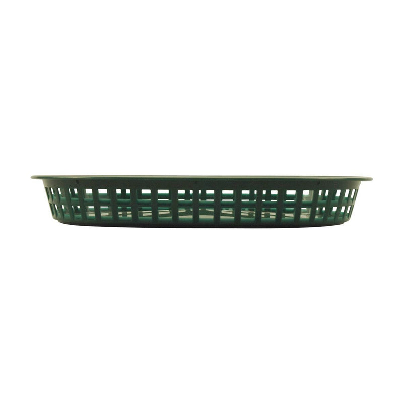 Tablecraft 1076FG 10" Oval Forest Green Plastic Basket