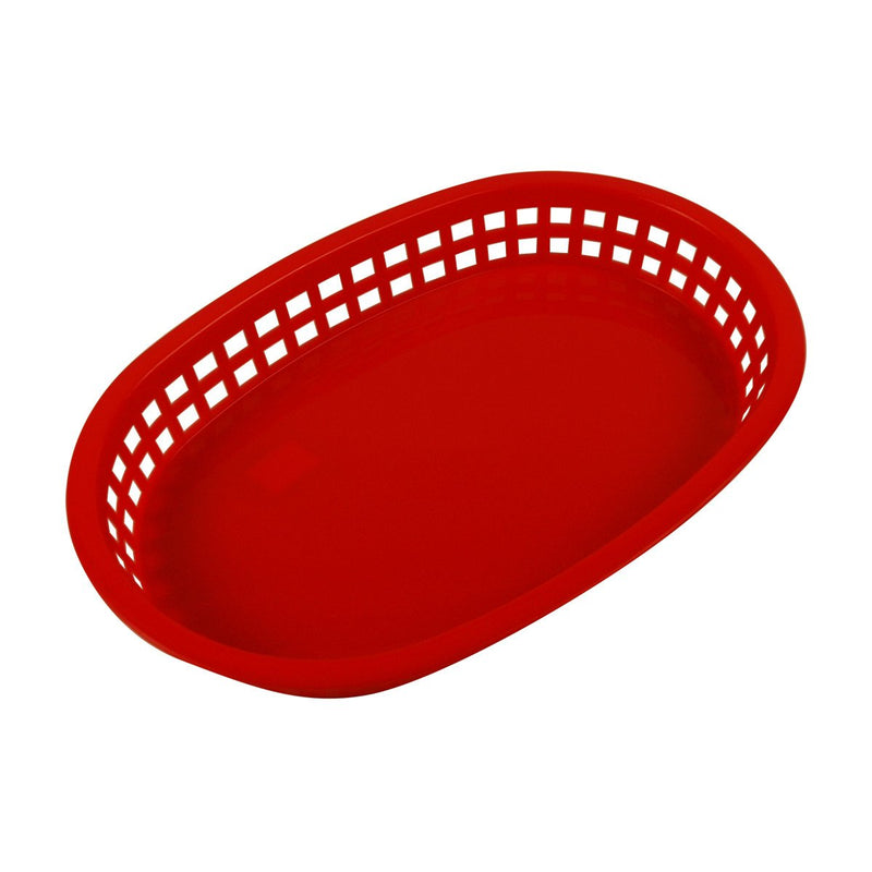 Tablecraft 1076R 10" Oval Red Plastic Basket