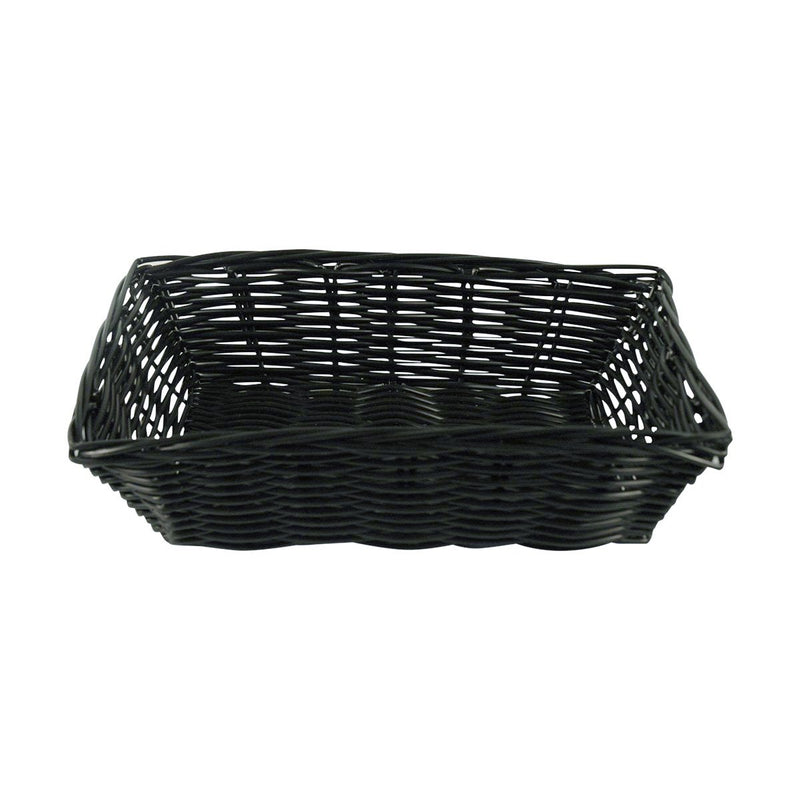 Tablecraft 2472 9X6X2.5 Rectangular Woven Basket Black