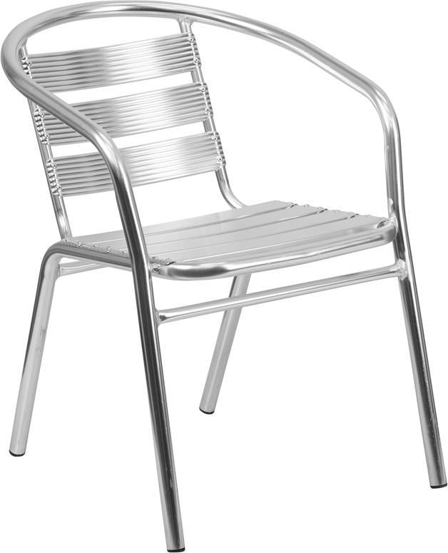 Flash Furniture TLH-1-GG Heavy Duty Aluminum Commercial Indoor-Outdoor Restaurant Stack Chair with Triple Slat Back