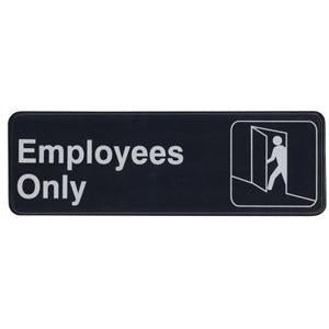 Update S39-4BK Employees Only Sign 9 x 3