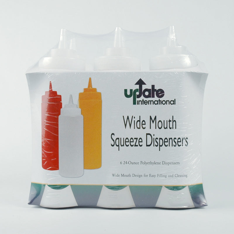Update SBC-24W 24 Oz Wide Mouth Clear Squeeze Bottle