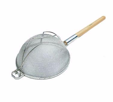 Winco MST-12D 12" Double Mesh Reinforced Bowl Strainer with Wooden Handle