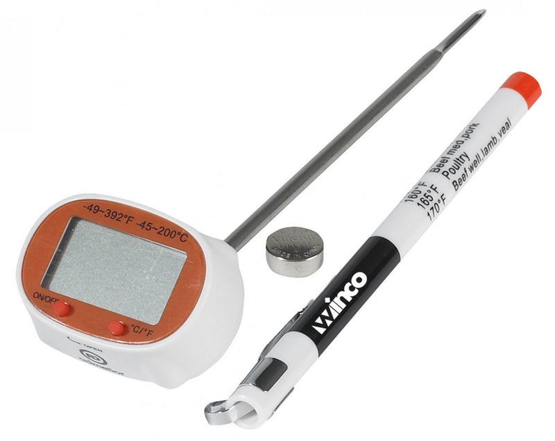 Winco TMT-DG2 1-1/8" LCD Swiveled Head Digital Pocket Thermometer with 4-3/4" Probe